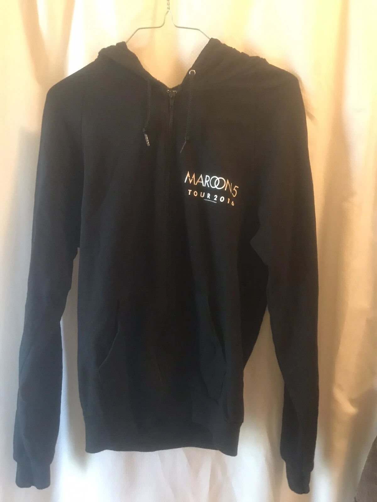 VETEMENTS Felpa con cappuccio zip intera Maroon 5 2016 Tour American Apparel taglia small spedizione gratuita!