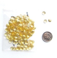 BRAND NEW--6 MM FLOWER BEAD CAPS-GOLD PLATED-PKG OF 500 TERRIFIC DEAL