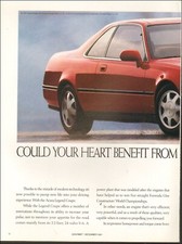 AD magazine voiture 1991 pour ACURA LEGEND coupé L rouge 2 portes hardtop 18/05/24