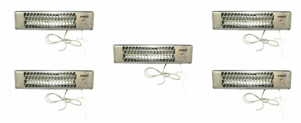 5 x Quartz Infra Red Wall Mounted Heater 600W/1200W