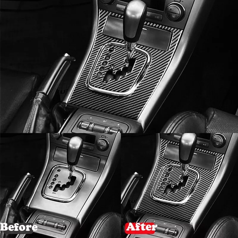 Real Soft Carbon Fiber Car Gear Shift Panel Cover For Subaru Legacy 2005-2009 - Image 4 of 4