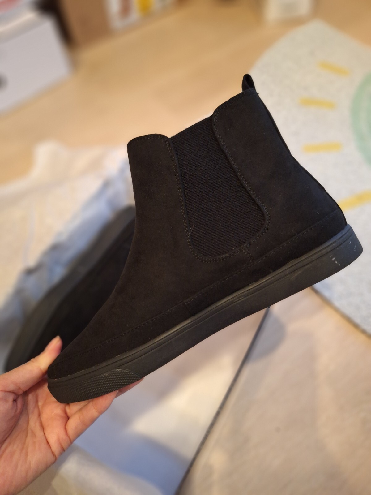 New Nine West Ankle Boots Booties Shoes Womens Size 5 Black Suede image 5