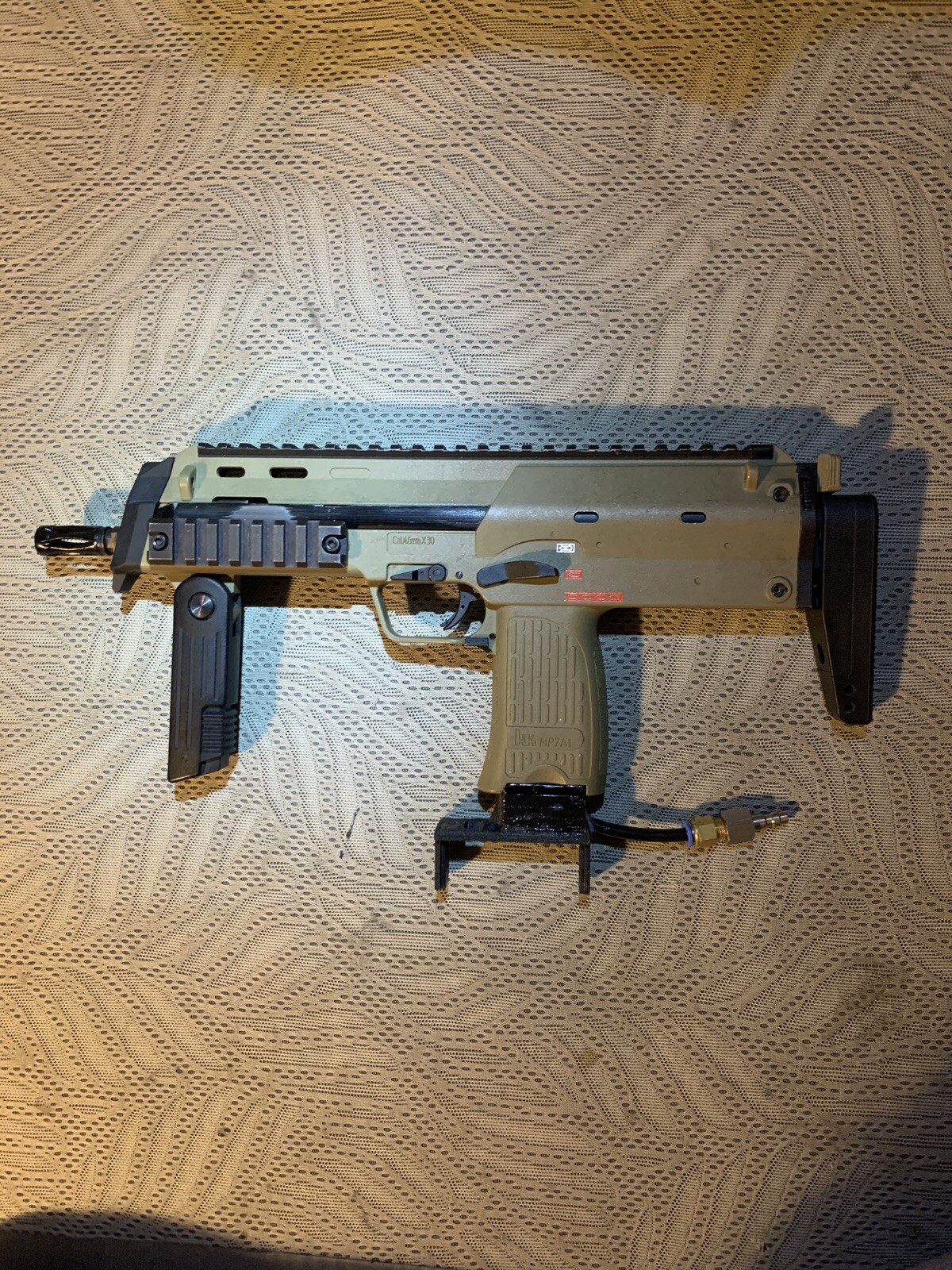 [Upgraded] Steel Reinforced H&K KWA MP7 GBB Airsoft SMG w/ HPA Drum mag