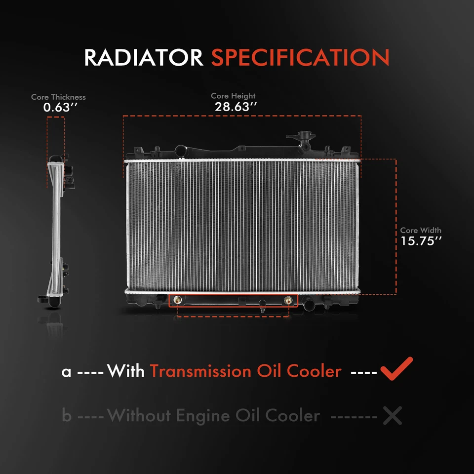 Aluminum Radiator for Suzuki Kizashi 2010 2011 2012 2013 2.4L Automatic Trans. - Image 2 of 4