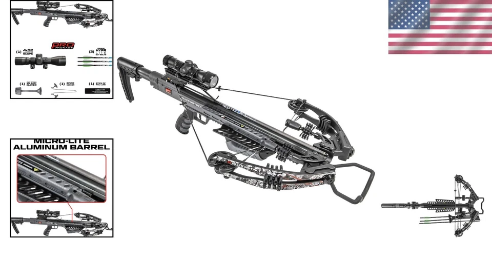 Precision Archery Crossbow - 415 FPS, IR-W Scope, Adjustable Buttstock Included - Image 2 of 4