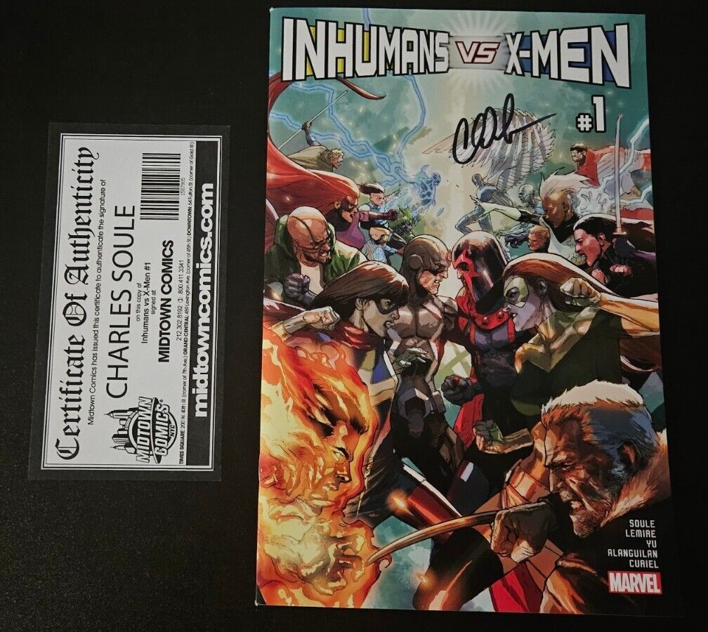 Inhumans vs X-Men #1 2016 Signed Charles Soule COA Marvel Comics (IvX)