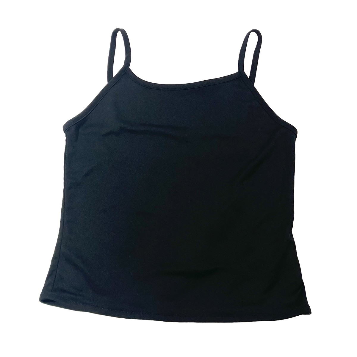 Vintage Y2K 2000s Black Spaghetti Strap Cropped Top Tank