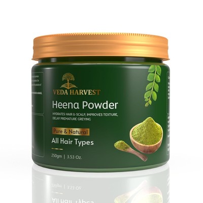 Veda Harvest Heena/Henna-Pulver für Haarfarbe 250 g | Mehndi/Mehendi für Haare
