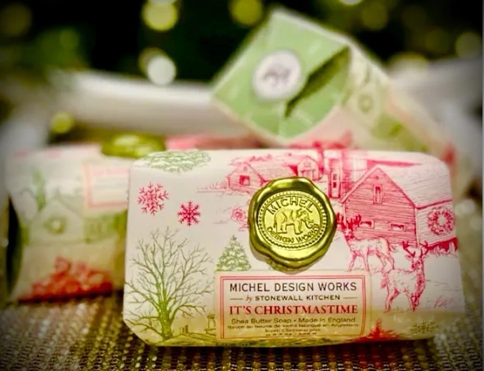 NEW! Michel Design Works - “It’s Christmastime” Shea Butter Large Bath Bar Soap. - Image 2 of 3