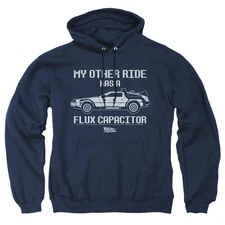 Back To The Future Other Ride Mens Hoodie Navy Officially Licensed