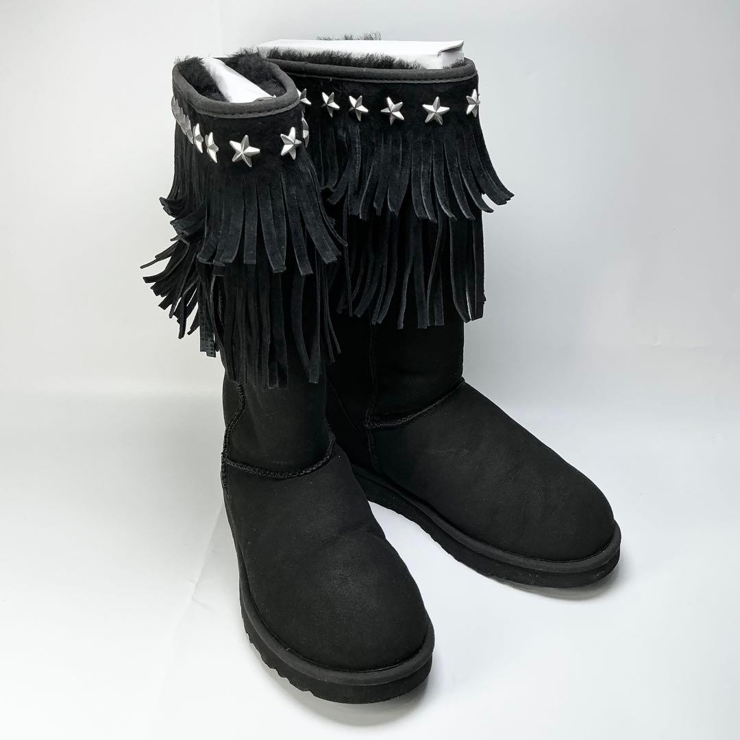 UGG Jimmy Choo Suede Boots Star Studs color Black size US 6