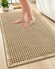 Waffle Bath Mat 30X20, Extra Soft Absorbent Bathroom Rugs, Brown