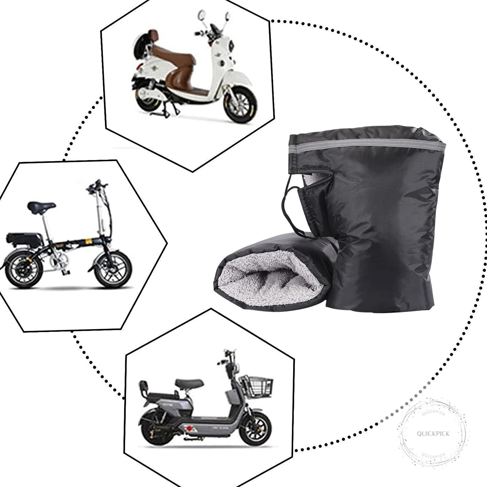 Motorcycle Handlebar Gloves Muff for Cold Weather Waterproof Riding Mittens Wind