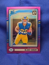 2024 Donruss - Optic Rated Rookies Preview Holo Pink Blake Corum #322 RC - Rams
