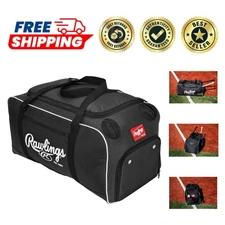 26L Black Duffle Bag with Bat Sleeves - Perfect for Baseball & Softball Players