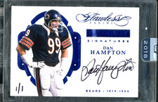 2018 Panini Honors Flawless Dan Hampton #1/1 On Card Auto Autograph CHI Encased