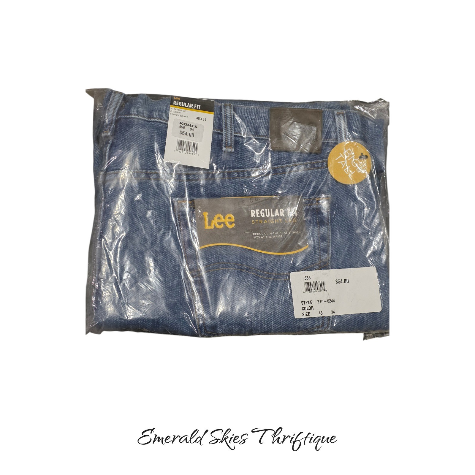 Men's Big & Tall 48x34  Straight Leg Denim Nwt. Free Ship