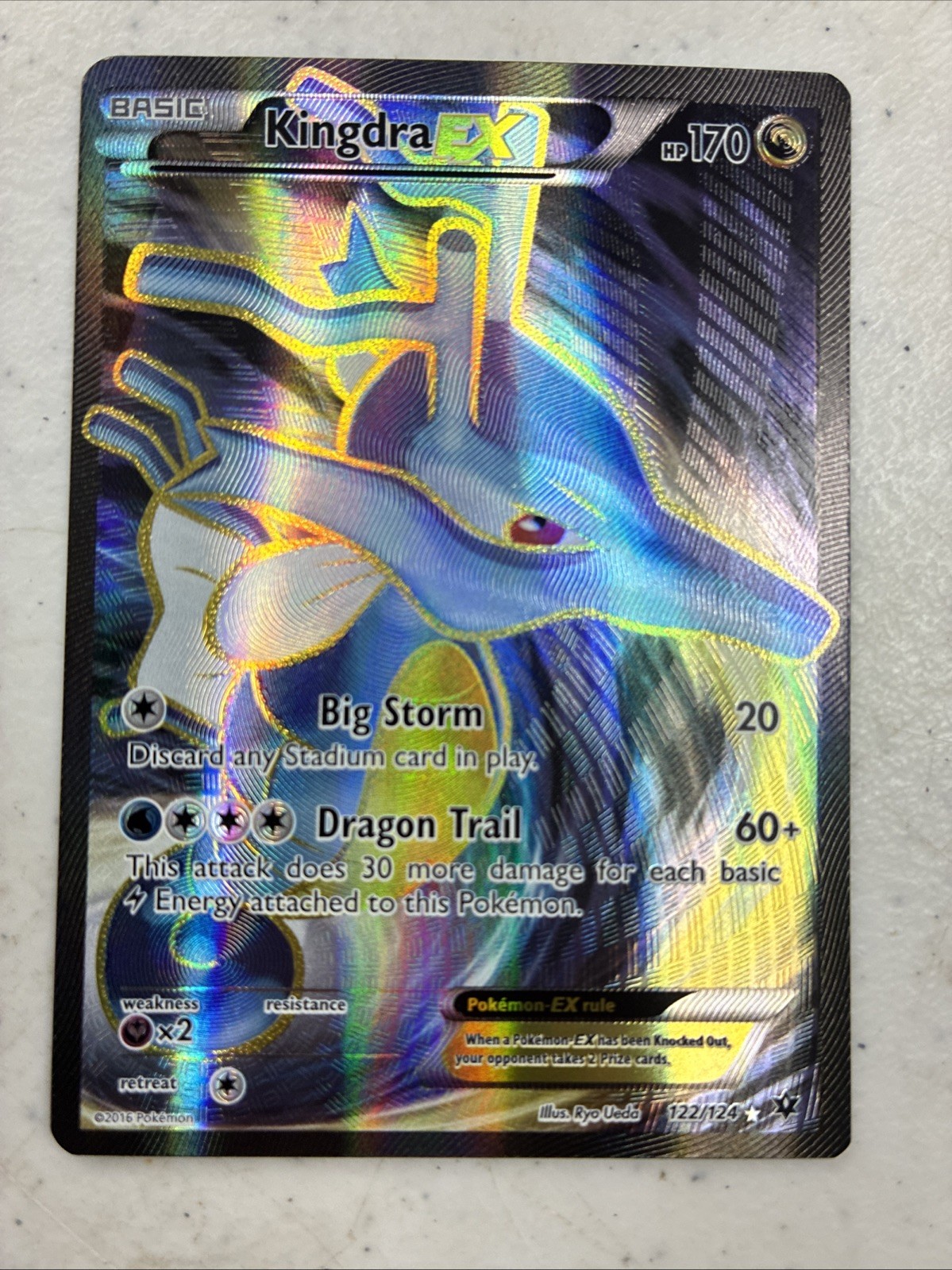 Pokemon TCG Kingdra EX 122/124 Holo Ultra Rare 170 HP English 2016