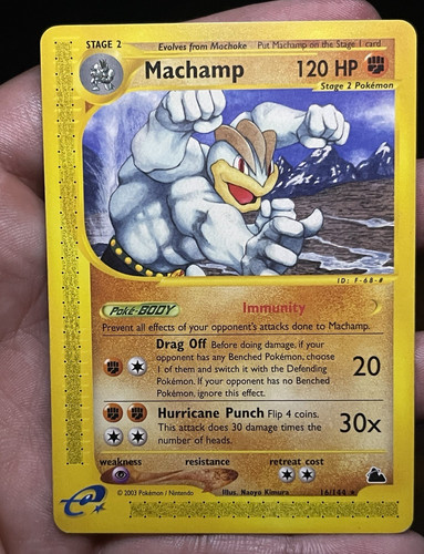 Pokémon Machamp 16/144 Skyridge Non Holo 120 HP E-Reader English 2003