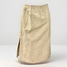 Valentino Wool Knee Length Skirt Cream Beige Sz 10 Career Business Preppy