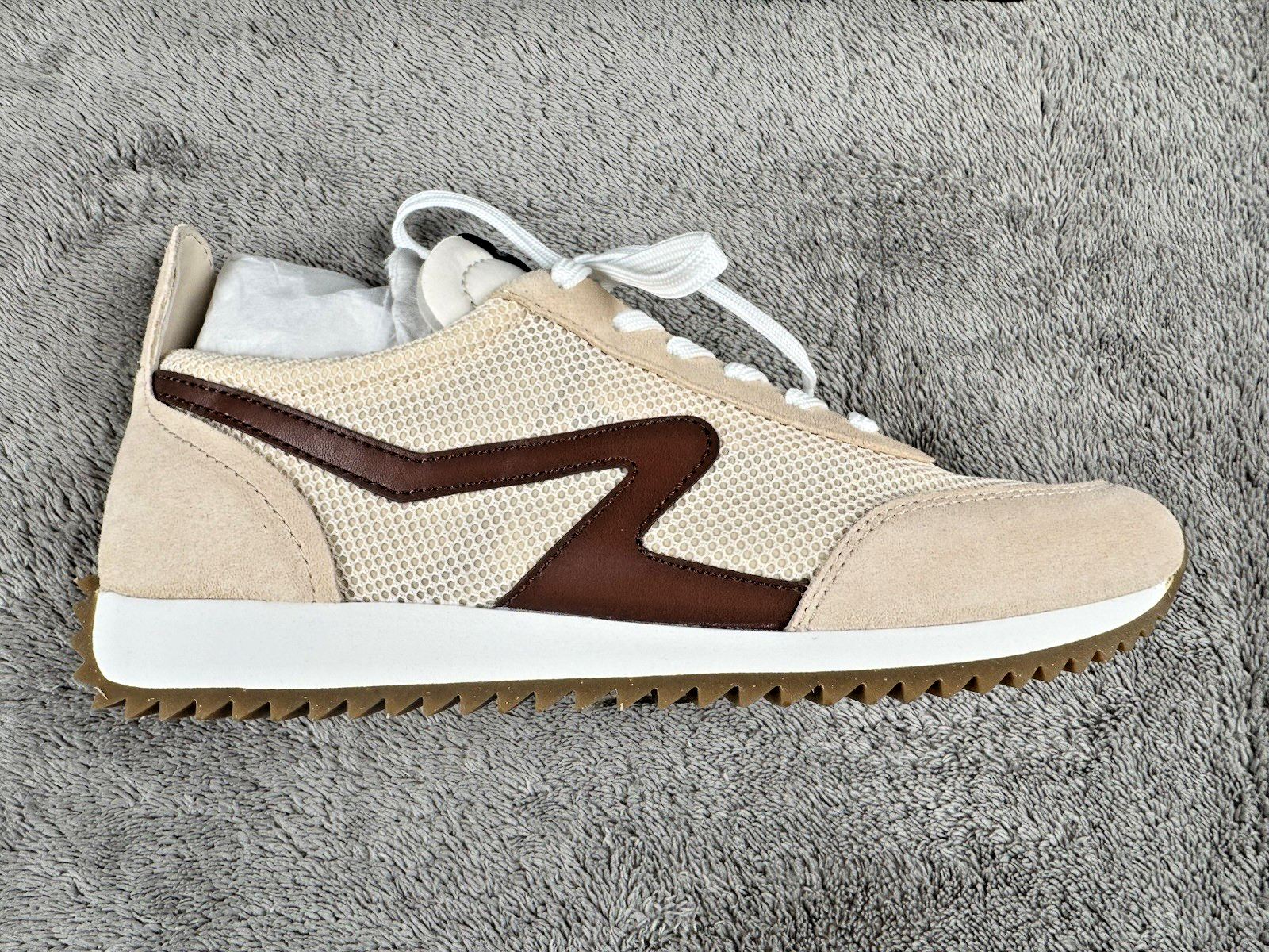 Rag and Bone Women's Cream & Merlot Retro Runner Shoes New with Box Size 9.5