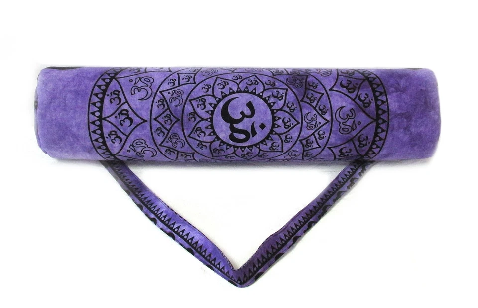 Purple Chakra Yoga Mat Carrier Bag Hippie Mandala Cotton Bag With Shoulder Strap - Image 4 of 4