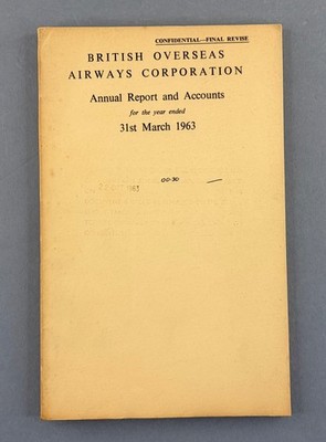 BOAC 1962-63 Airline Annual Report Routenkarte VC10 707 Comet 4 Britannia B.O.A.C.