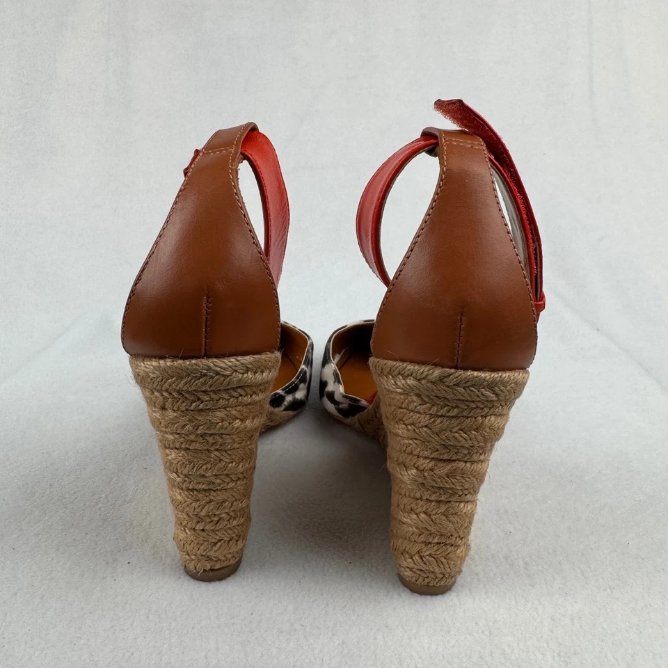 Туфли на танкетке Enzo Angiolini Espadrille с анималистическим принтом с красным ремешком на лодыжке - Изображение 4 из 4