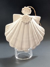 Vtg Margaret Furlong Seashell Angel 3  Ornament Original Box Acrylic Stand 1989
