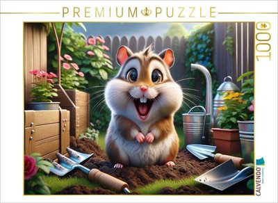 CALVENDO Puzzle Der Gärtner-Hamster und sein fröhliches Gartenparadies | 1000 Te