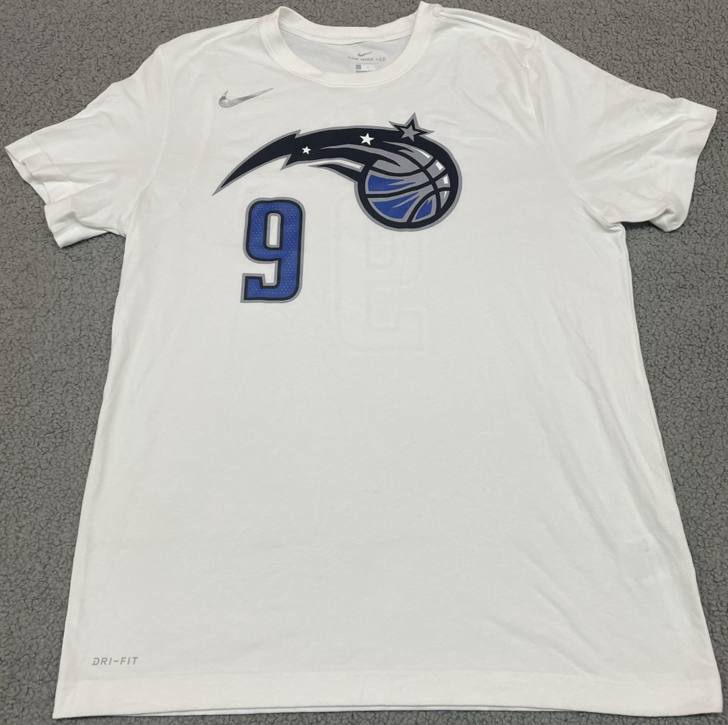 Nike Orlando Magic Nikola Vucevic 9 Jersey Shirt Men's L White Dri-Fit NBA