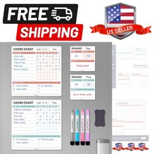 Magnetic Chore Chart for Kids Multiple Kids, Dry Erase Fridge Chore Board, In...