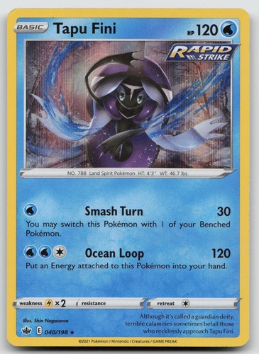 Tapu Fini 040/198 Holo LP Chilling Reign Pokemon