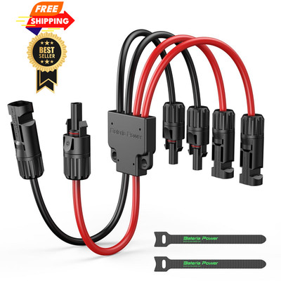 Bateria Power Solar Connectors for 2 Connect up to 2 Panels-1FT