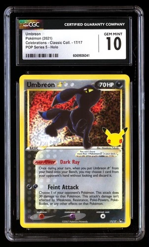 CGC 10 Umbreon ? 17/17 Pok�mon Celebrations Classic . 2021 English