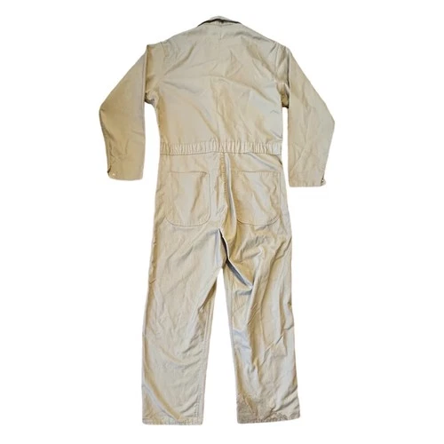 Vintage 80s Distressed Beige Coveralls Jumpsuit 40-42 USA Made Stains image 3