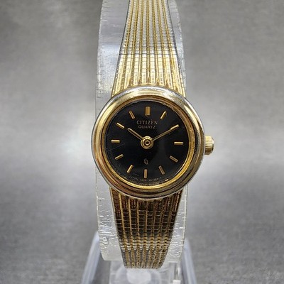 Vintage Citizen CQ Women 3220-949030 Hexagonal Black Dial Gold Tone Watch New ? s-l400.jpg main image 3