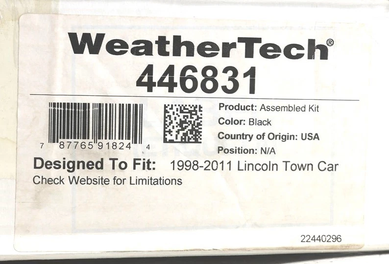 NUEVO alfombrilla de piso delantero WeatherTech negra 446831 Lincoln Town Car 1998-2011 Foto 3 de 3
