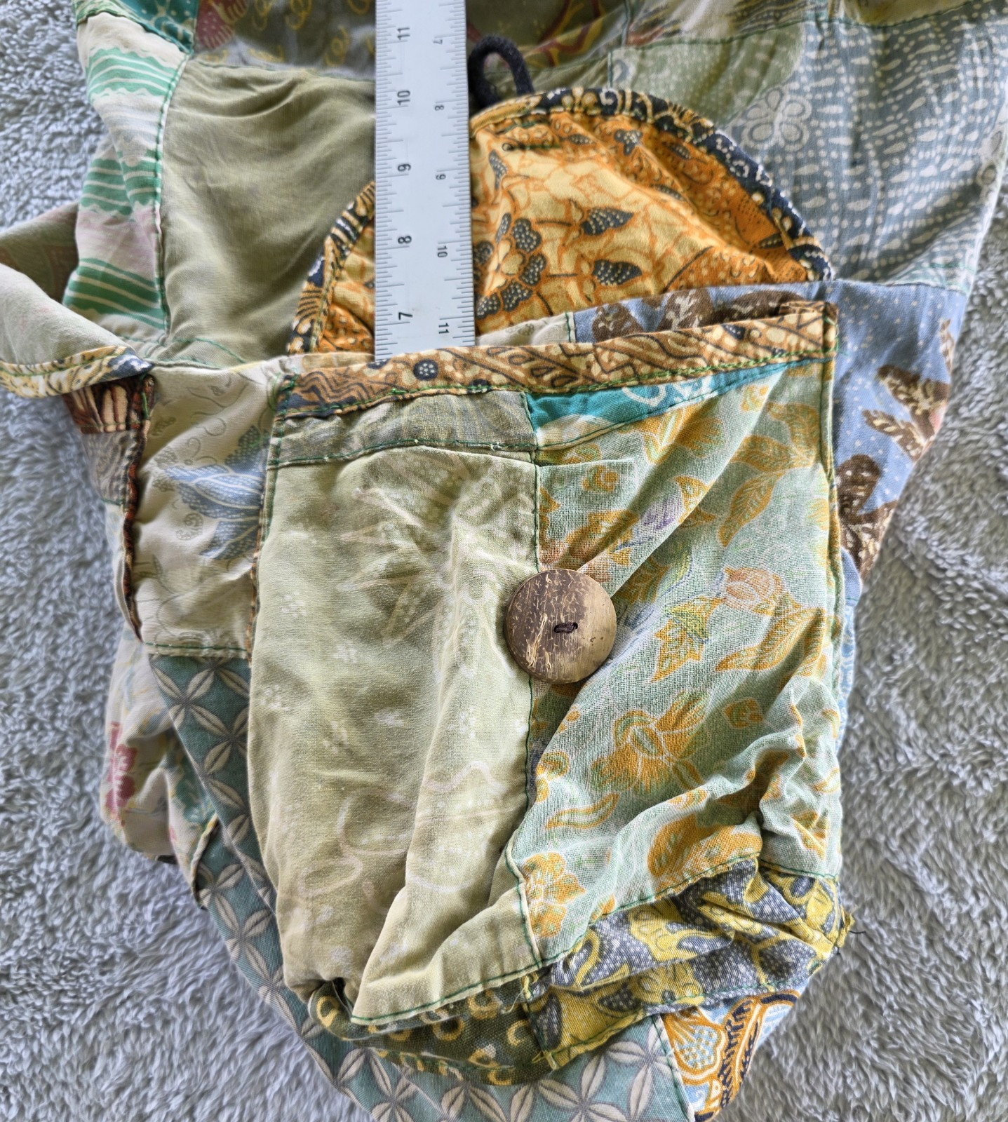 Boho Patchwork Cotton Backpack Drawstring Rucksac… - image 17