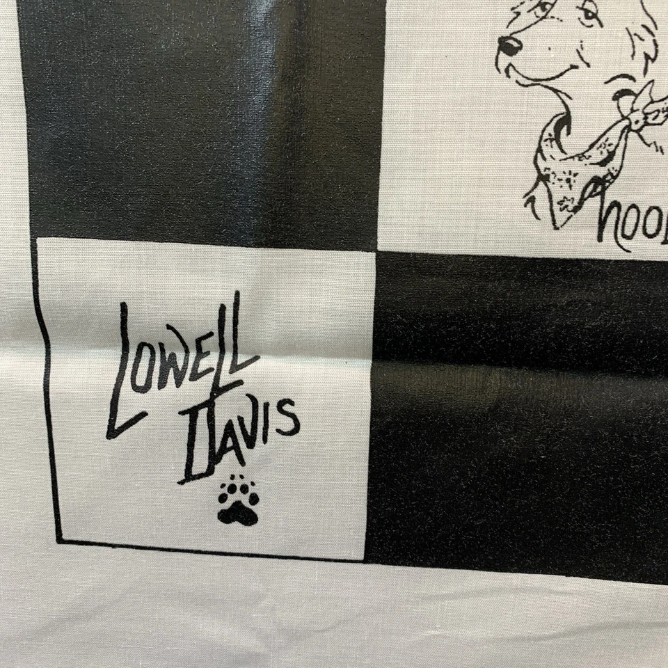 Pañuelo de colección Lowell Davis arte rural a cuadros animales de granja folclórico nostálgico Foto 2 de 4