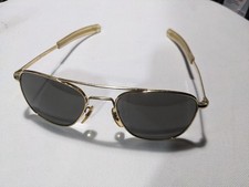 Vintage Aviator Sunglasses AO 5 1/2 Gold 1/10 12K GF Pilot American Optical