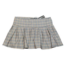 PrettyLittleThing Plaid Mini Skirt Women’s Size 8 Brown Pleated Y2K Preppy NWT