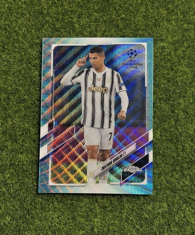2020-21 Topps Chrome UCL - Cristiano Ronaldo #100 Aqua Wave Refractor #’d /199