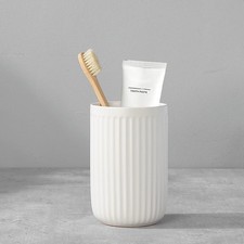 White Toothbrush Holders for Bathrooms - 1 Cups Ceramic Toothbrush Toothpaste