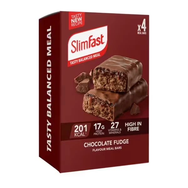 Slimfast Chocolate Fudge Meal Replacement Bars 4 x 60g Foto 3 de 4