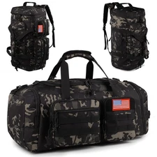 Tactical Gym Bag for Men，50L Large 3 in 1 Sports Duffle Bag with Shoes Compar...