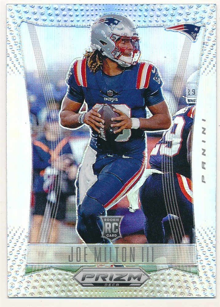 JOE MILTON III 2024 PANINI PRIZM DECA #218 RC ROOKIE SILVER PRIZMS PATRIOTS MINT