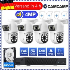 Camcamp 4MP 8CH NVR POE Überwachungskamera Aussen Set 4X IP Kameras & 500GB HDD