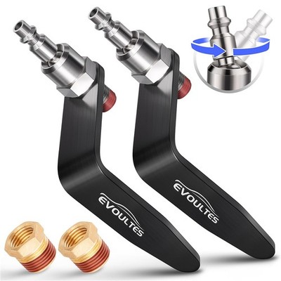 2 Pack Rafter Hook Hanger Air Tools 360 Swivel L Shaped 1/4 3/8 Brass Fitting