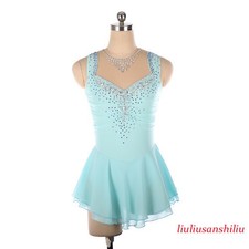 Figure Skating Dress Ice Skating Skirt Girl Gymnastics Performance Sleeveless